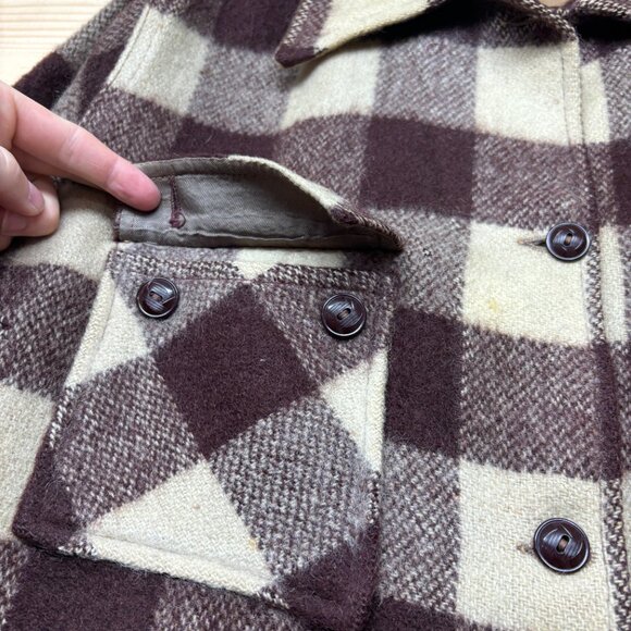 Vintage Weather Master Jacket Women Large Brown Wool Minnesota Woolen Co 50s 60s - Picture 6 of 16